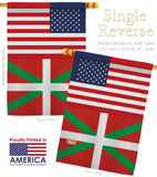 Basque Lands US Friendship - Nationality Flags of the World Vertical Impressions Decorative Flags HG140293 Made In USA