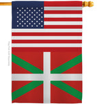 Basque Lands US Friendship - Nationality Flags of the World Vertical Impressions Decorative Flags HG140293 Made In USA