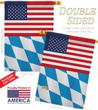 Bavaria US Friendship - Nationality Flags of the World Vertical Impressions Decorative Flags HG140294 Made In USA