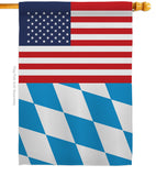 Bavaria US Friendship - Nationality Flags of the World Vertical Impressions Decorative Flags HG140294 Made In USA