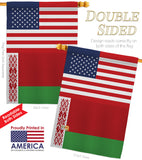 Belarus US Friendship - Nationality Flags of the World Vertical Impressions Decorative Flags HG140295 Made In USA