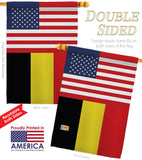Belgium US Friendship - Nationality Flags of the World Vertical Impressions Decorative Flags HG140296 Made In USA