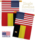 Belgium US Friendship - Nationality Flags of the World Vertical Impressions Decorative Flags HG140296 Made In USA