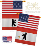 Berlin US Friendship - Nationality Flags of the World Vertical Impressions Decorative Flags HG140303 Made In USA