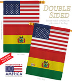 Bolivia US Friendship - Nationality Flags of the World Vertical Impressions Decorative Flags HG140308 Made In USA