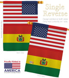 Bolivia US Friendship - Nationality Flags of the World Vertical Impressions Decorative Flags HG140308 Made In USA