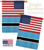 Botswana US Friendship - Nationality Flags of the World Vertical Impressions Decorative Flags HG140311 Made In USA