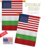 Bulgaria US Friendship - Nationality Flags of the World Vertical Impressions Decorative Flags HG140323 Made In USA