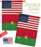 Burkina Faso US Friendship - Nationality Flags of the World Vertical Impressions Decorative Flags HG140324 Made In USA