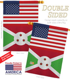 Burundi US Friendship - Nationality Flags of the World Vertical Impressions Decorative Flags HG140326 Made In USA