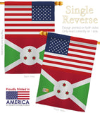 Burundi US Friendship - Nationality Flags of the World Vertical Impressions Decorative Flags HG140326 Made In USA