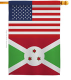 Burundi US Friendship - Nationality Flags of the World Vertical Impressions Decorative Flags HG140326 Made In USA
