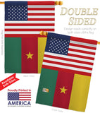 Cameroon US Friendship - Nationality Flags of the World Vertical Impressions Decorative Flags HG140328 Made In USA