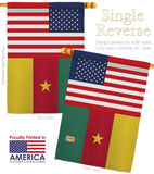 Cameroon US Friendship - Nationality Flags of the World Vertical Impressions Decorative Flags HG140328 Made In USA