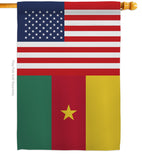 Cameroon US Friendship - Nationality Flags of the World Vertical Impressions Decorative Flags HG140328 Made In USA