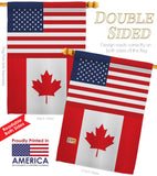 Canada US Friendship - Nationality Flags of the World Vertical Impressions Decorative Flags HG140329 Made In USA