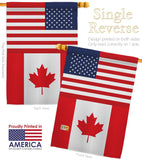 Canada US Friendship - Nationality Flags of the World Vertical Impressions Decorative Flags HG140329 Made In USA