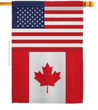 Canada US Friendship - Nationality Flags of the World Vertical Impressions Decorative Flags HG140329 Made In USA