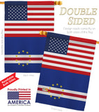 Cape Verde US Friendship - Nationality Flags of the World Vertical Impressions Decorative Flags HG140330 Made In USA