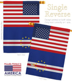 Cape Verde US Friendship - Nationality Flags of the World Vertical Impressions Decorative Flags HG140330 Made In USA