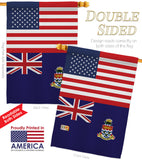 Cayman Islands US Friendship - Nationality Flags of the World Vertical Impressions Decorative Flags HG140331 Made In USA