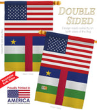Central African Rep. US Friendship - Nationality Flags of the World Vertical Impressions Decorative Flags HG140333 Made In USA