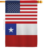 Chile US Friendship - Nationality Flags of the World Vertical Impressions Decorative Flags HG140335 Made In USA