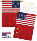 China US Friendship - Nationality Flags of the World Vertical Impressions Decorative Flags HG140336 Made In USA