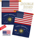 Conch Republic US Friendship - Nationality Flags of the World Vertical Impressions Decorative Flags HG140338 Made In USA