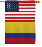 Colombia US Friendship - Nationality Flags of the World Vertical Impressions Decorative Flags HG140339 Made In USA