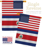 Costa Rica US Friendship - Nationality Flags of the World Vertical Impressions Decorative Flags HG140348 Made In USA