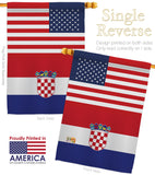 Croatia US Friendship - Nationality Flags of the World Vertical Impressions Decorative Flags HG140349 Made In USA