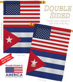 Cuba US Friendship - Nationality Flags of the World Vertical Impressions Decorative Flags HG140350 Made In USA