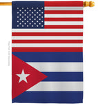 Cuba US Friendship - Nationality Flags of the World Vertical Impressions Decorative Flags HG140350 Made In USA