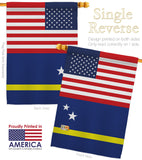 Curacao US Friendship - Nationality Flags of the World Vertical Impressions Decorative Flags HG140351 Made In USA