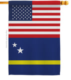 Curacao US Friendship - Nationality Flags of the World Vertical Impressions Decorative Flags HG140351 Made In USA