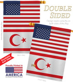 Cyprus Northern US Friendship - Nationality Flags of the World Vertical Impressions Decorative Flags HG140356 Made In USA