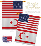Cyprus Northern US Friendship - Nationality Flags of the World Vertical Impressions Decorative Flags HG140356 Made In USA
