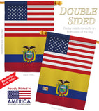 Ecuador US Friendship - Nationality Flags of the World Vertical Impressions Decorative Flags HG140365 Made In USA