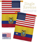 Ecuador US Friendship - Nationality Flags of the World Vertical Impressions Decorative Flags HG140365 Made In USA