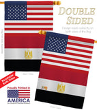 Egypt US Friendship - Nationality Flags of the World Vertical Impressions Decorative Flags HG140366 Made In USA