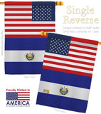 El Salvador US Friendship - Nationality Flags of the World Vertical Impressions Decorative Flags HG140367 Made In USA