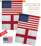 England US Friendship - Nationality Flags of the World Vertical Impressions Decorative Flags HG140368 Made In USA