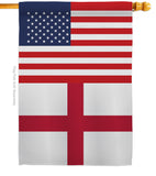 England US Friendship - Nationality Flags of the World Vertical Impressions Decorative Flags HG140368 Made In USA