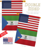 Equatorial Guinea US Friendship - Nationality Flags of the World Vertical Impressions Decorative Flags HG140369 Made In USA