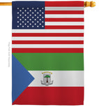 Equatorial Guinea US Friendship - Nationality Flags of the World Vertical Impressions Decorative Flags HG140369 Made In USA