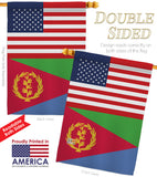 Eritrea US Friendship - Nationality Flags of the World Vertical Impressions Decorative Flags HG140370 Made In USA