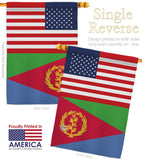 Eritrea US Friendship - Nationality Flags of the World Vertical Impressions Decorative Flags HG140370 Made In USA