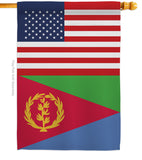 Eritrea US Friendship - Nationality Flags of the World Vertical Impressions Decorative Flags HG140370 Made In USA