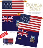 Falkland Islands US Friendship - Nationality Flags of the World Vertical Impressions Decorative Flags HG140374 Made In USA